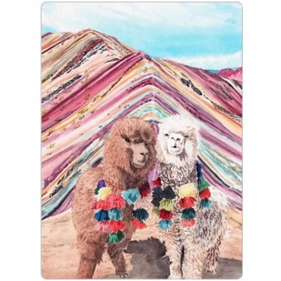 Peru Rainbow Mountain Alpaca Print - Picture 3 of 3